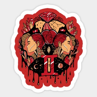 Red and Cream Mystic Gemini Sticker